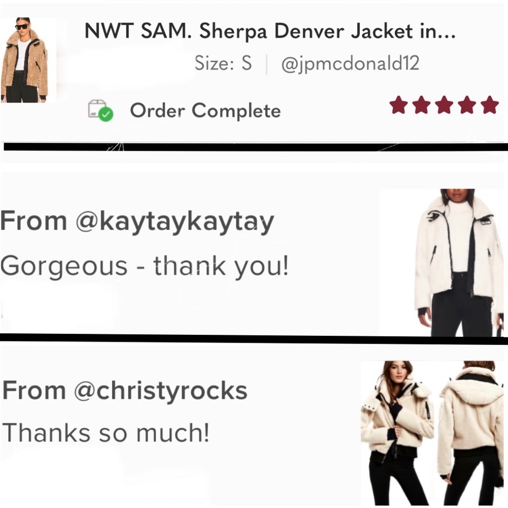 NWT SAM. Sherpa Denver Jacket in Camel - S - Picture 4 of 10